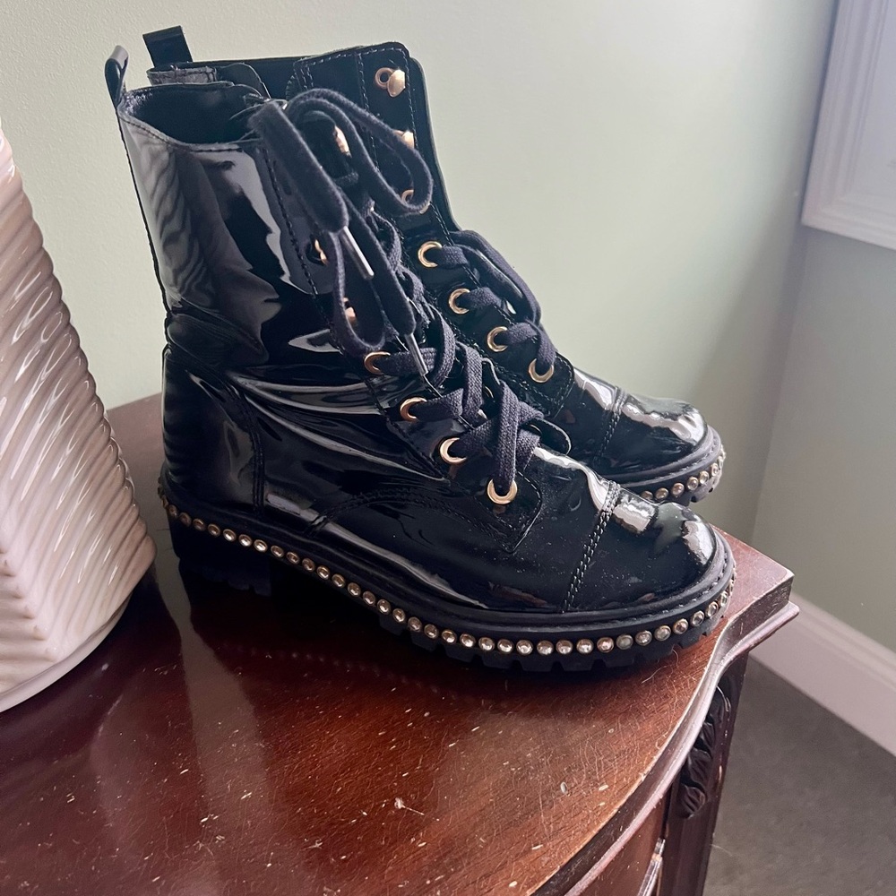 Black Patent Leather women’s  Boots
